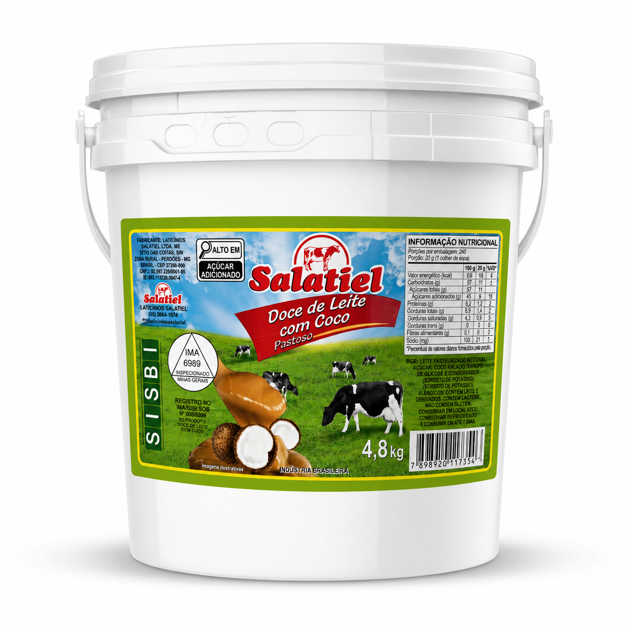 Doce de Leite Pastoso com Coco Cremoso Balde